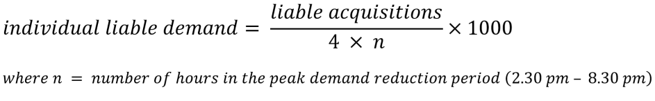 This formula says how to calculate individual liable demand, and is detailed in the text above