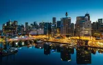 Sydney skyline lit up at night